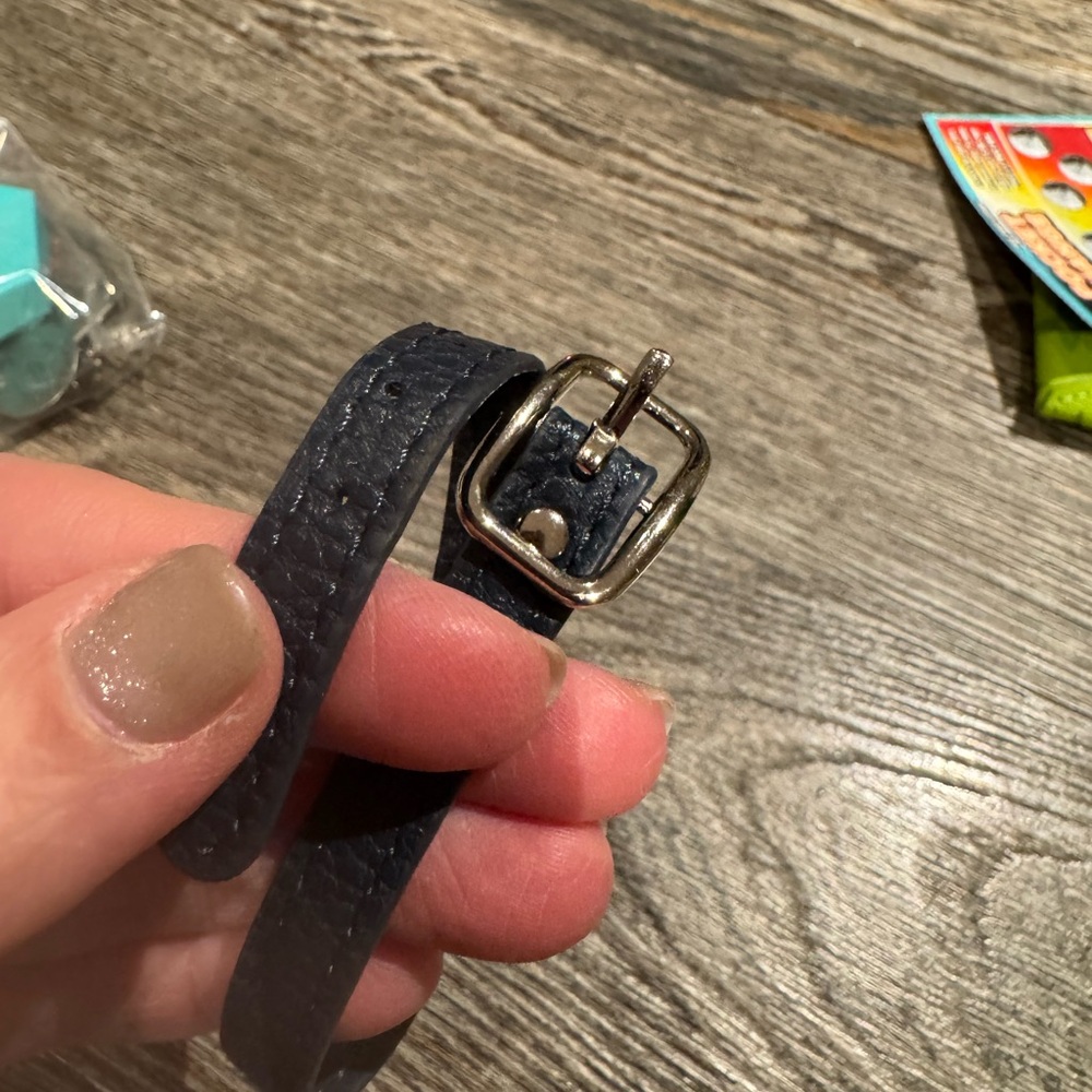 Navy Blue Textured Bracelet with Silver Buckle *KEEP collective*